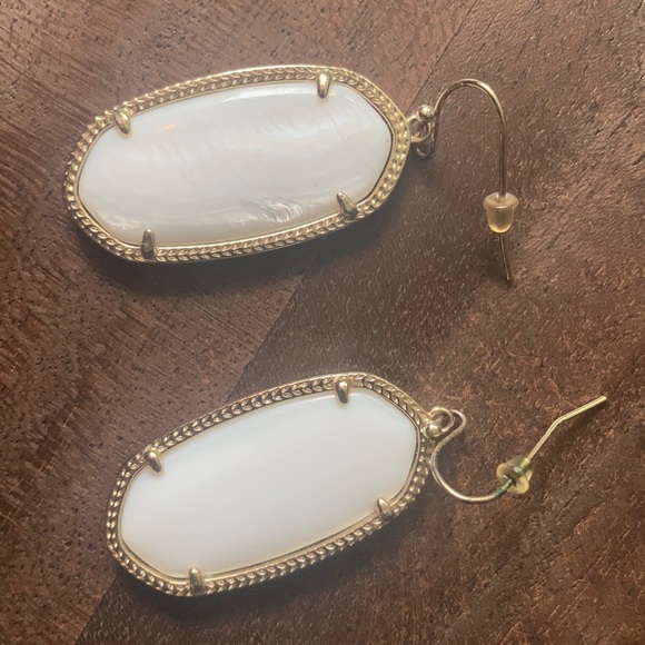 Kendra Scott Gold and White Earrings - Picture 2 of 2